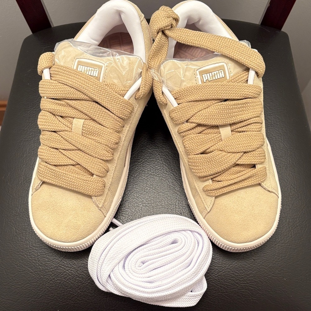 New Puma Suede‎ XL Women's Beige Skate Sneakers Shoes - Picture 6 of 6
